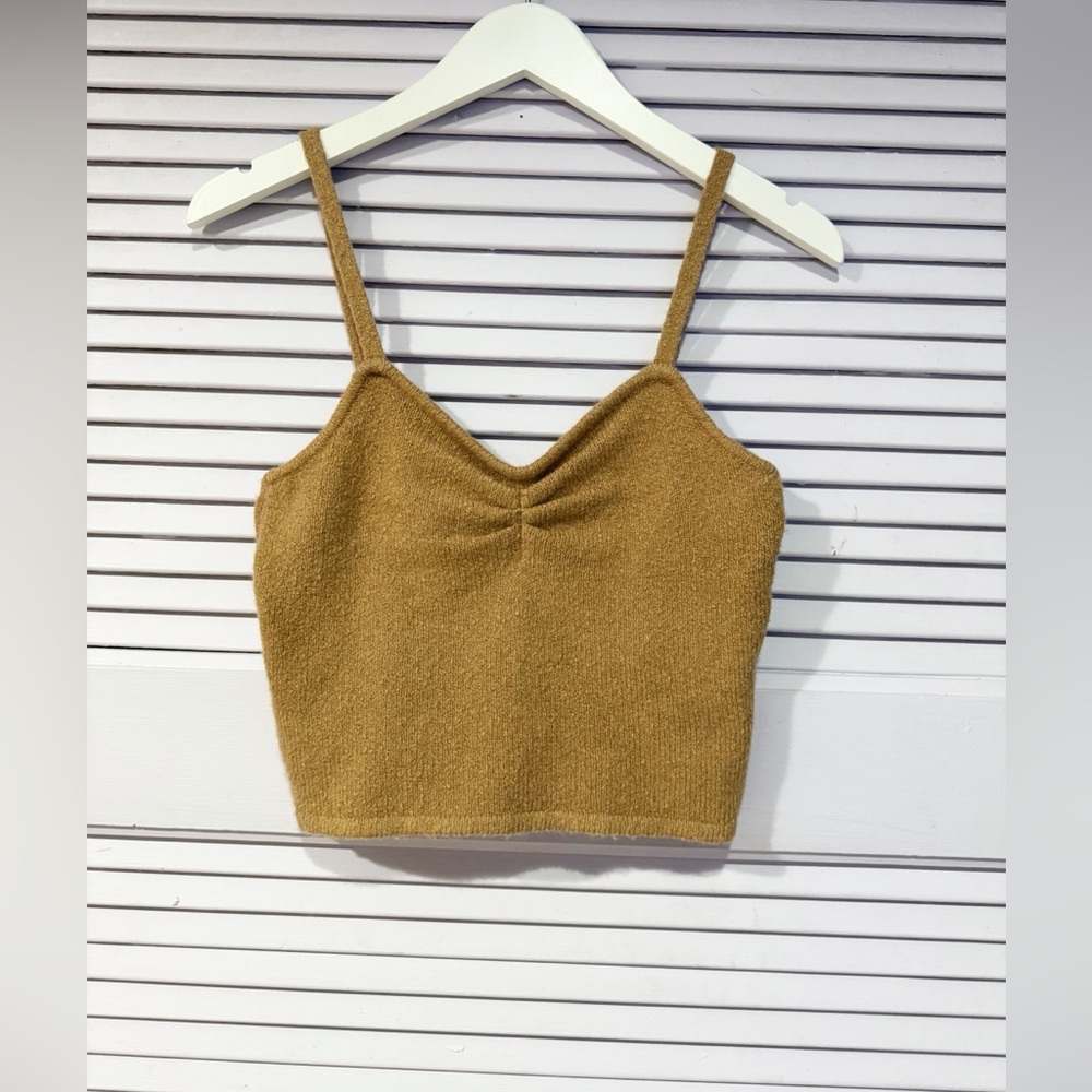 Madewell Mapleton Brown Crop Sweater Tank Top Size Small